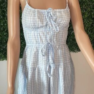 Sim and Sam Slip Dress Maxi Gingham Plaid L